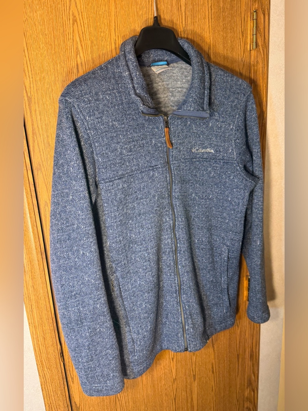 Columbia Heathered Navy Blue Full-Zip Fleece Jacket - Picture 3 of 6